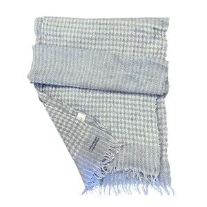Cecchi e Cecchi Alpaca Blend Woven Blanket Scarf, Light Blue & White